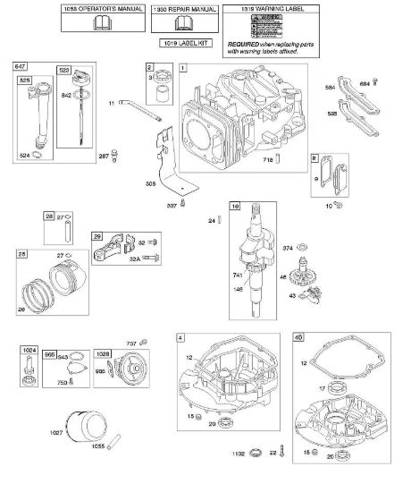 C - Albero a camme, albero motore, cilindro, coppa motore, lubrificazione, gruppo pistone B&S - 12 €¦ 12Q502-0194-B1 brand Stihl